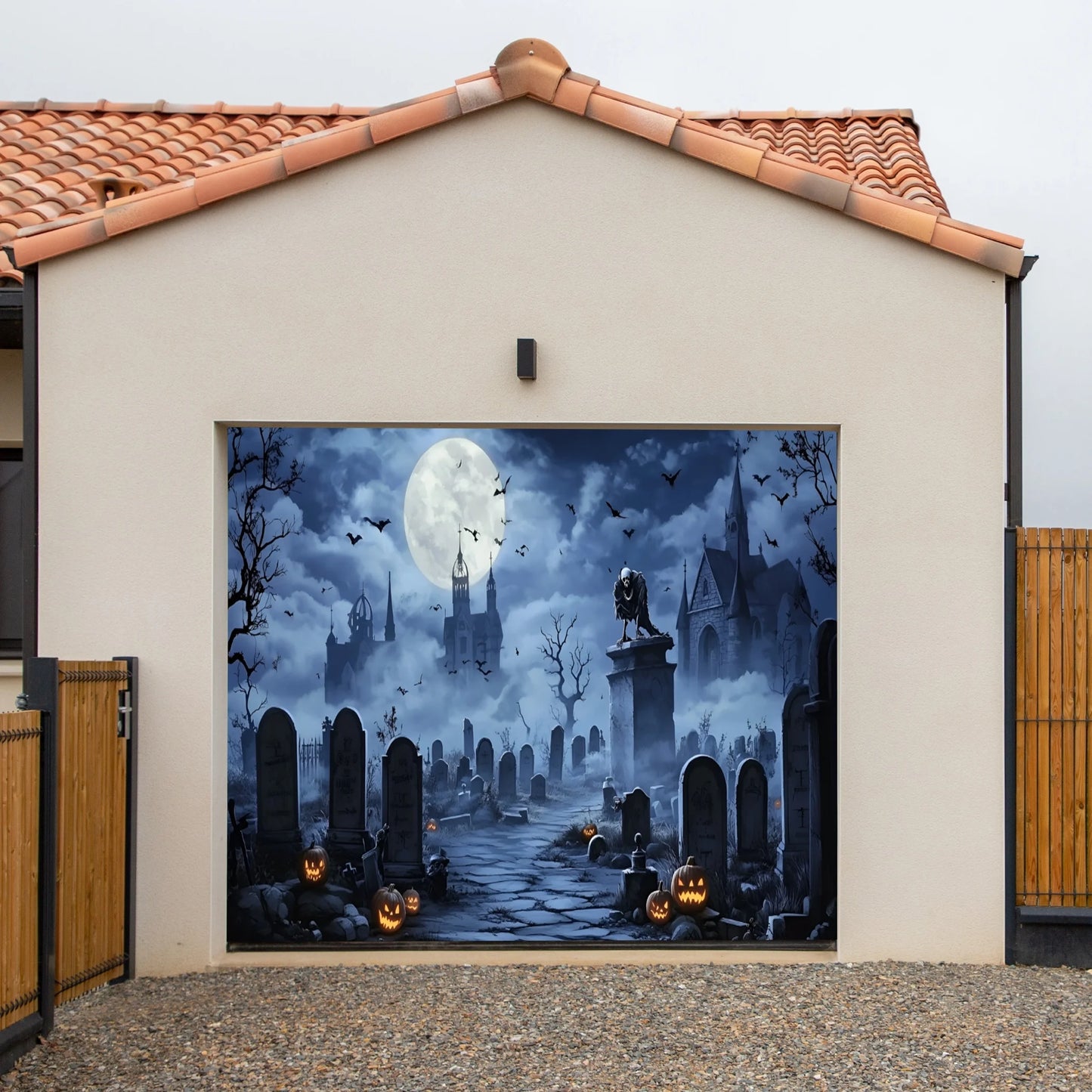 Golden Deal Peaks™ Spooky Garage Door Wrap — Instant Haunted House Transformation - Golden Deal Peaks