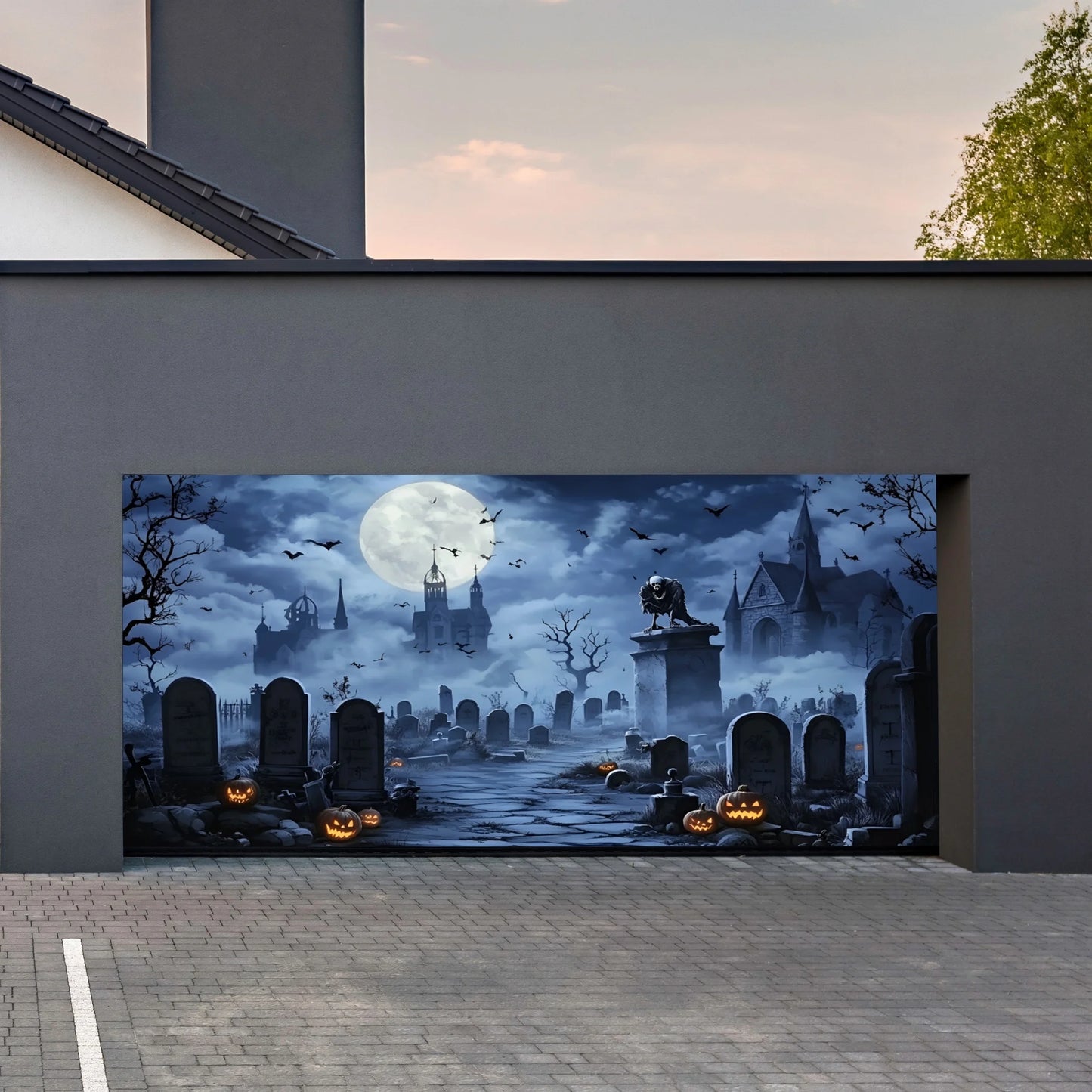 Golden Deal Peaks™ Spooky Garage Door Wrap — Instant Haunted House Transformation - Golden Deal Peaks