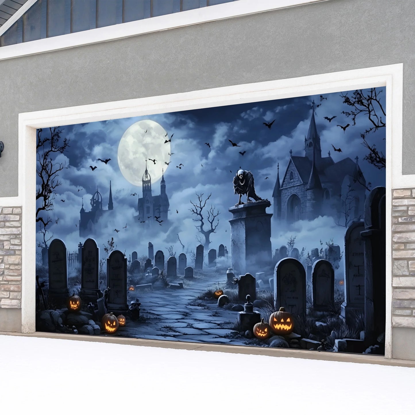 Golden Deal Peaks™ Spooky Garage Door Wrap — Instant Haunted House Transformation - Golden Deal Peaks