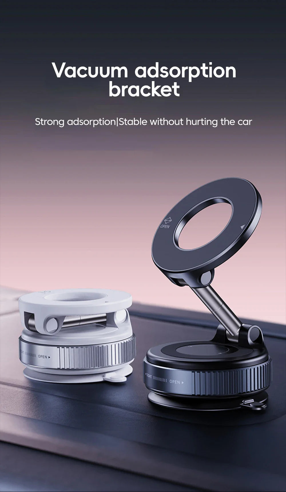 Golden Deal Peaks™ Magnetic 360° Car Holder — Suction Mount for Dash & Windshield - Golden Deal Peaks