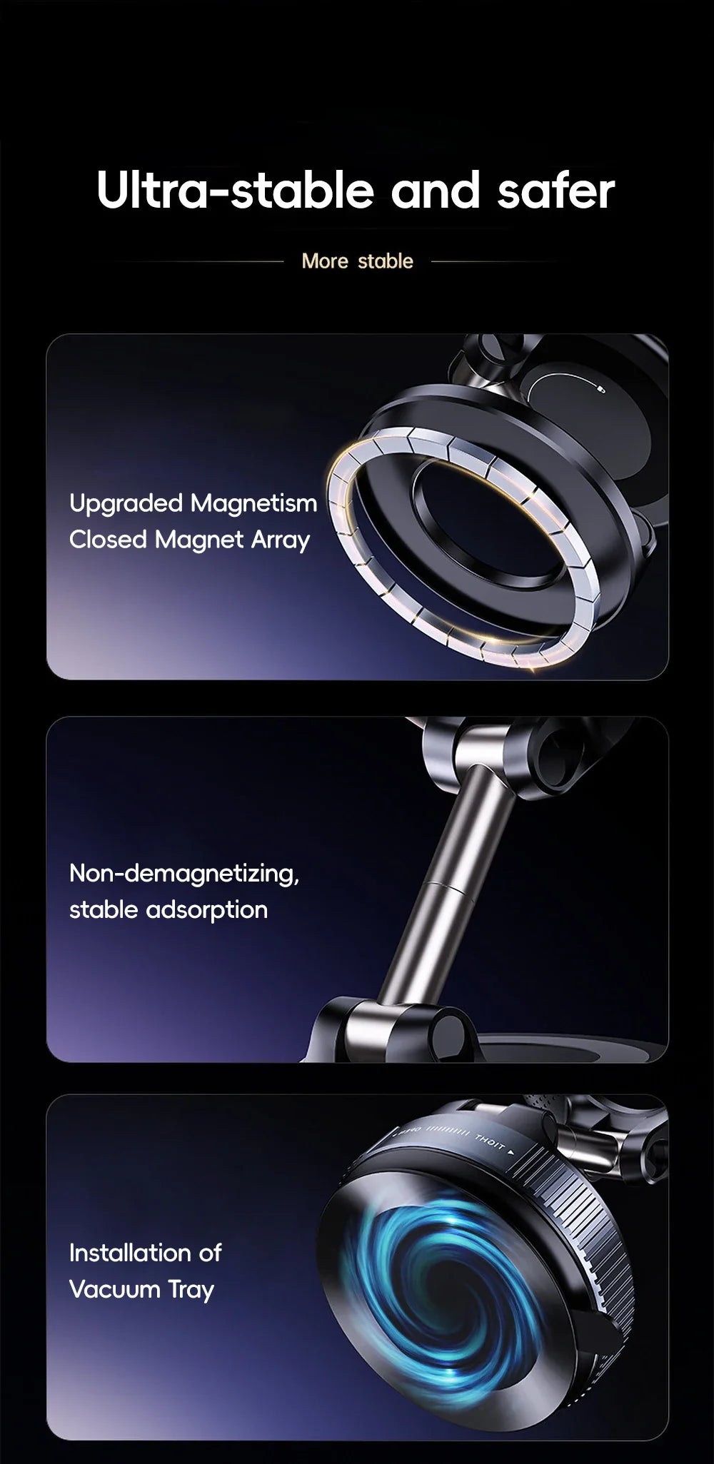 Golden Deal Peaks™ Magnetic 360° Car Holder — Suction Mount for Dash & Windshield - Golden Deal Peaks