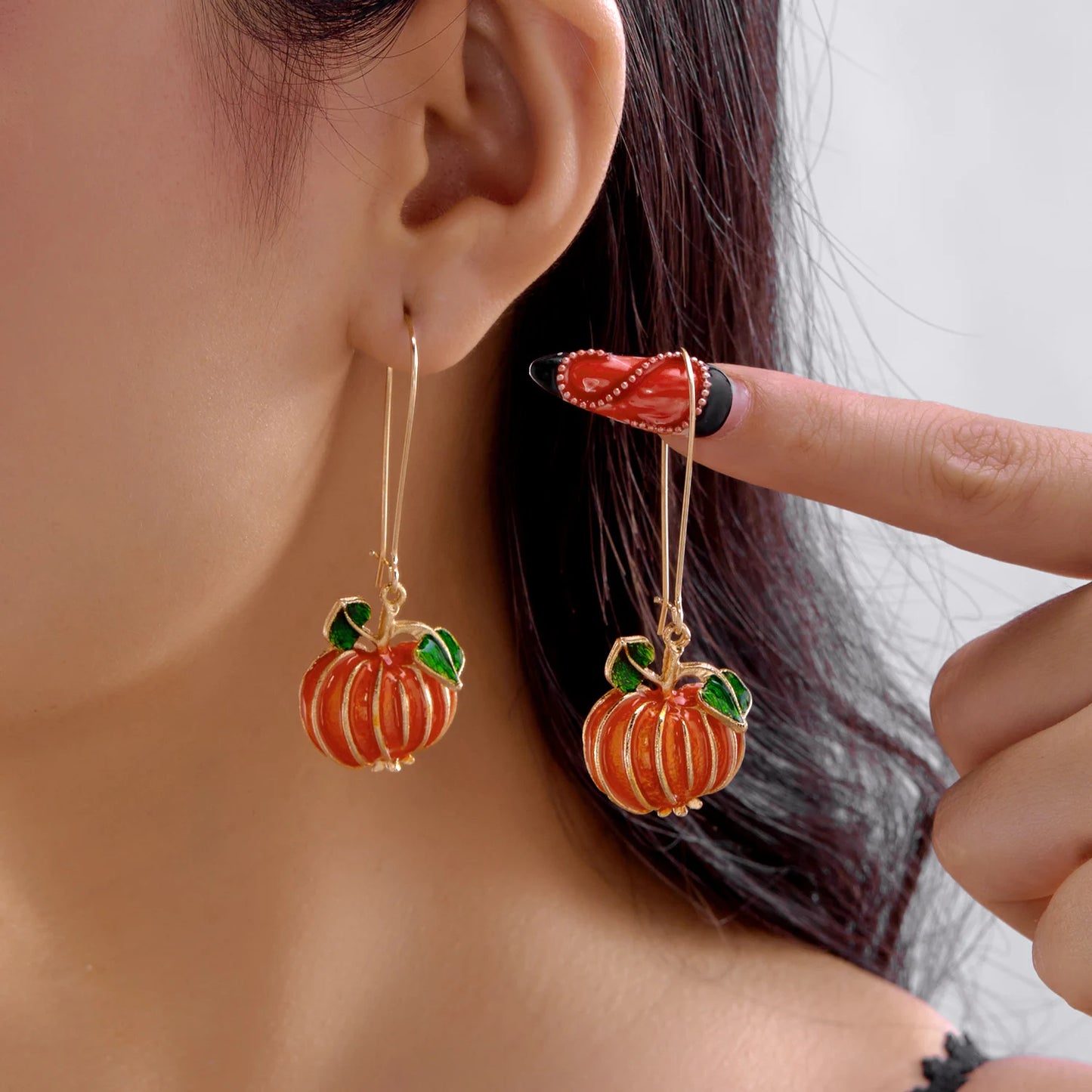 Golden Deal Peaks™ Halloween Rhinestone Pumpkin Dangle Earrings - Golden Deal Peaks